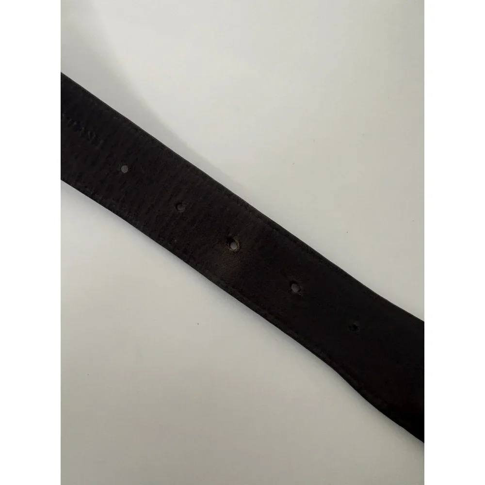 Holderness And Bourne Men 38 Brown Leather Navy Blue Fisher Braided Stretch Belt